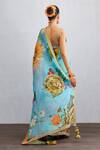 Shop_Torani_Blue Firoza Silk Organza Abani Saree_at_Aza_Fashions