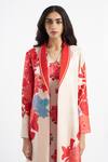 Shop_Kshitij Jalori_White Silk Twill Floral Print Robe Jacket_at_Aza_Fashions