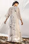 Shop_Kharakapas_White Mulmul Printed Maxi Dress_at_Aza_Fashions