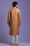 Shop_Kora By Nilesh Mitesh_Brown Bandhani Print Kurta Set_at_Aza_Fashions