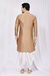 Shop_Arihant Rai Sinha_Brown Art Silk Asymmetric Kurta And Cowl Pant Set_at_Aza_Fashions