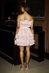 Shop_Kangana Trehan_Pink Crushed Parachute Ruffle Pleated Dress_at_Aza_Fashions