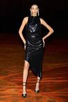 Buy_Kangana Trehan_Black Asymmetric Metallic Dress_at_Aza_Fashions