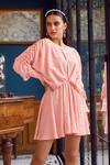 Buy_Kangana Trehan_Peach Embellished Dress_at_Aza_Fashions