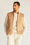 Buy_Kunal Anil Tanna_Beige Cotton Bundi And Pant Set_at_Aza_Fashions