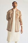 Buy_Kunal Anil Tanna_Beige Cotton Jacket And Kurta Set_at_Aza_Fashions