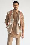 Buy_Kunal Anil Tanna_Beige Cotton Jacket And Pant Set_at_Aza_Fashions