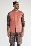 Buy_Kunal Anil Tanna_Blue Cotton Bundi And Kurta Set_at_Aza_Fashions