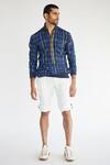 Shop_Kunal Anil Tanna_Blue Cotton Shirt And Shorts Set_at_Aza_Fashions