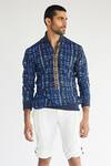 Buy_Kunal Anil Tanna_Blue Cotton Shirt And Shorts Set_at_Aza_Fashions
