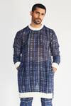 Buy_Kunal Anil Tanna_Blue Cotton Kurta And Pant Set_at_Aza_Fashions