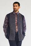 Buy_Kunal Anil Tanna_Blue Cotton Bundi And Shirt Set_at_Aza_Fashions