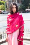 Buy_Lajjoo C_Pink Chanderi Dupatta_at_Aza_Fashions