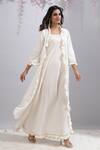 Buy_Maison Shefali_White Cotton Kaftan Cape_at_Aza_Fashions
