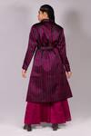 Shop_Mimamsaa_Green Handwoven Satin Silk Striped Jacket_at_Aza_Fashions