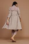 Shop_Mati_Pink Handwoven Cotton Striped Trench Coat_at_Aza_Fashions
