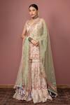 Buy_Tamanna Punjabi Kapoor_Peach Chanderi Kurta Gharara Set_at_Aza_Fashions