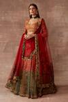 Buy_Neeta Lulla_Red Bahareh Chanderi Silk Lehenga Set_at_Aza_Fashions