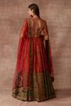 Shop_Neeta Lulla_Red Bahareh Chanderi Silk Lehenga Set_at_Aza_Fashions