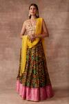 Buy_Neeta Lulla_Multi Color Basmina Chanderi Silk Lehenga Set_at_Aza_Fashions