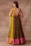 Shop_Neeta Lulla_Multi Color Basmina Chanderi Silk Lehenga Set_at_Aza_Fashions
