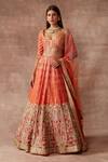 Buy_Neeta Lulla_Orange Raw Silk Meira Lehenga Set_at_Aza_Fashions