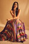 Shop_Punit Balana_Multi Color Chanderi Silk Stripe Print Lehenga Set_at_Aza_Fashions