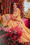 Shop_Punit Balana_Yellow Chanderi Silk Bandhani Print Lehenga Set_at_Aza_Fashions