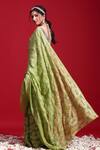 Shop_Ruar India_Green Chiffon Gota Embroidered Saree With Blouse_at_Aza_Fashions