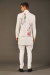 Shop_Rohit Bal_White Linen Floral Print Bundi_at_Aza_Fashions