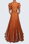 Shop_Riraan Couture_Orange Printed Silk Lehenga Set_at_Aza_Fashions