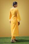 Shop_Rivaaj Clothing_Yellow Woven Muslin Bandhani Print Kurta And Pant Set_at_Aza_Fashions