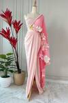 Buy_Riantas_Coral Tulip Draped Skirt Set_at_Aza_Fashions