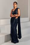 Buy_Ritika Mirchandani_Blue Net Greta Pre-draped Lehenga Saree With Blouse_at_Aza_Fashions