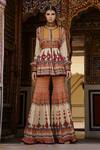 Shop_Rajdeep Ranawat_Multi Color Printed Silk Sharara_at_Aza_Fashions