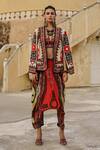 Shop_Rajdeep Ranawat_Red Dupion Madina Jacket_at_Aza_Fashions
