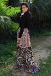 Shop_Reynu Taandon_Multi Color Georgette Animal Print Skirt_at_Aza_Fashions