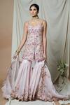 Buy_Tamanna Punjabi Kapoor_Pink Raw Silk Embroidered Kurta Gharara Set_at_Aza_Fashions
