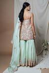 Tamanna Punjabi Kapoor_Green Raw Silk Embroidered Kurta Gharara Set_Online_at_Aza_Fashions