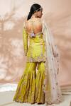 Shop_Tamanna Punjabi Kapoor_Green Silk Embroidered Kurta Gharara Set_at_Aza_Fashions