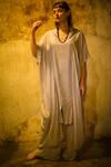 Buy_Stephany_Grey Cotton Silk Asymmetric Tunic_at_Aza_Fashions