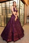 Buy_Seema Gujral_Purple Net Embroidered Lehenga Set_at_Aza_Fashions