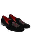 Buy_Veruschka by Payal Kothari_Black Velvet Embellished Loafers_at_Aza_Fashions