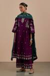 Buy_Priya Chaudhary_Purple Chanderi Silk Embroidered Kurta Set_at_Aza_Fashions
