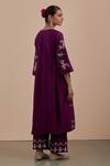 Shop_Priya Chaudhary_Purple Chanderi Silk Embroidered Kurta Set_at_Aza_Fashions