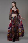 Buy_Saaksha & Kinni_Multi Color Chiffon Abstract Print Skirt_at_Aza_Fashions