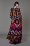 Shop_Saaksha & Kinni_Multi Color Chiffon Abstract Print Skirt_at_Aza_Fashions