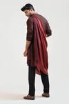 Shop_Smriti by Anju Agarwal_Brown Kurta Set With Draped Stole_at_Aza_Fashions