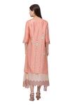 Shop_Soup by Sougat Paul_Peach Malaysian Silk Printed Maxi Dress_at_Aza_Fashions
