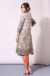 Shop_Soup by Sougat Paul_Blue Cotton Silk Printed Dress With Jacket_at_Aza_Fashions